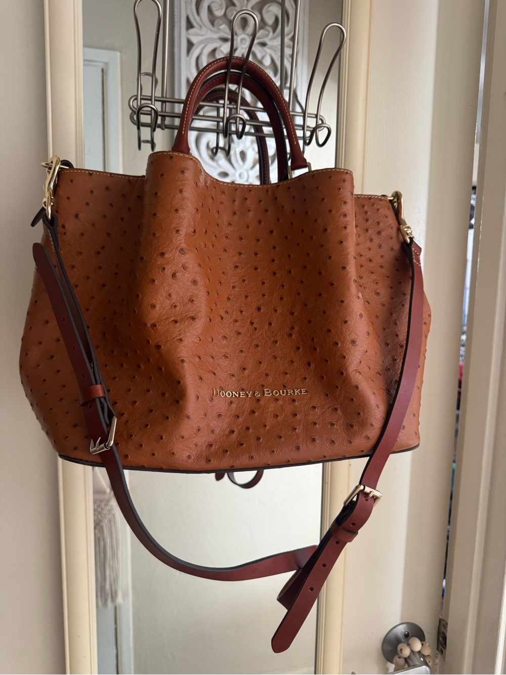 Dooney & Bourke Ostrich Large Barlow Bag